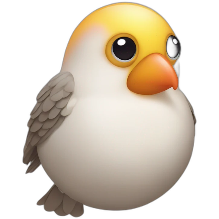 Bird on hidden camera called Birb with lovehearts and loveheart eyes emoji