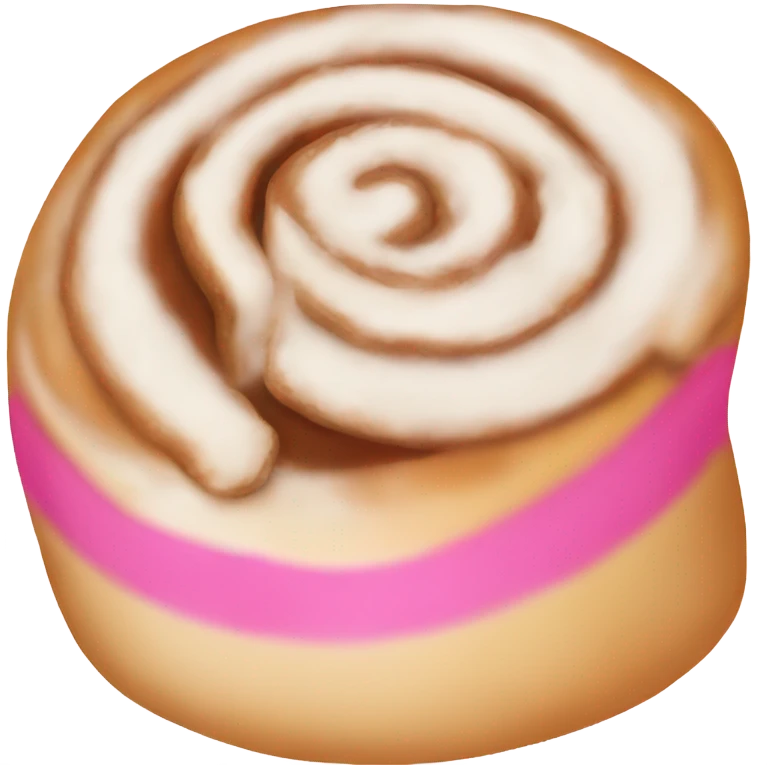 Cinnamon roll in pink emoji