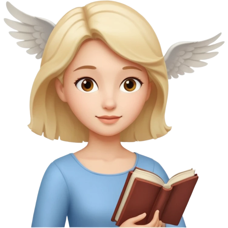 Dreamy, kind, empathetic — like they’re not fully grounded. woman flyingwith a book emoji