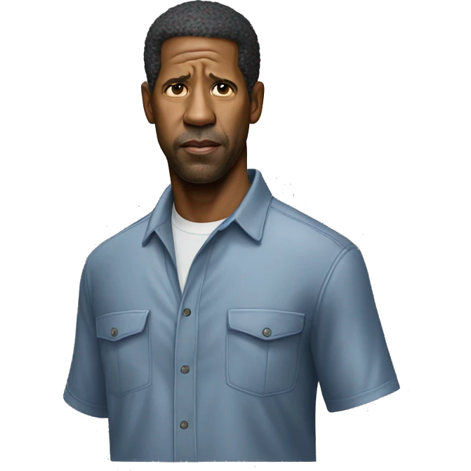 hyper realistic denzel washington wearing shirt emoji