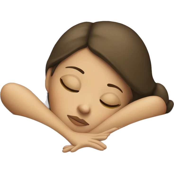 White brunette girl sleeping emoji