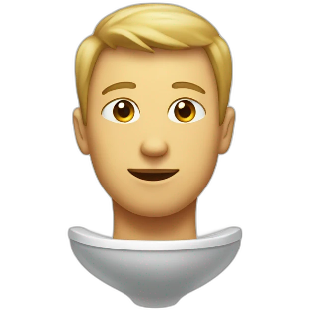 male head and neck sticking out of a toliet emoji