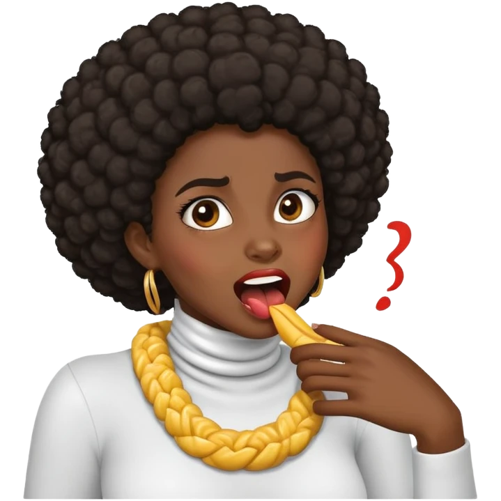 A afro Latina masc girl jokingly chocking herself emoji