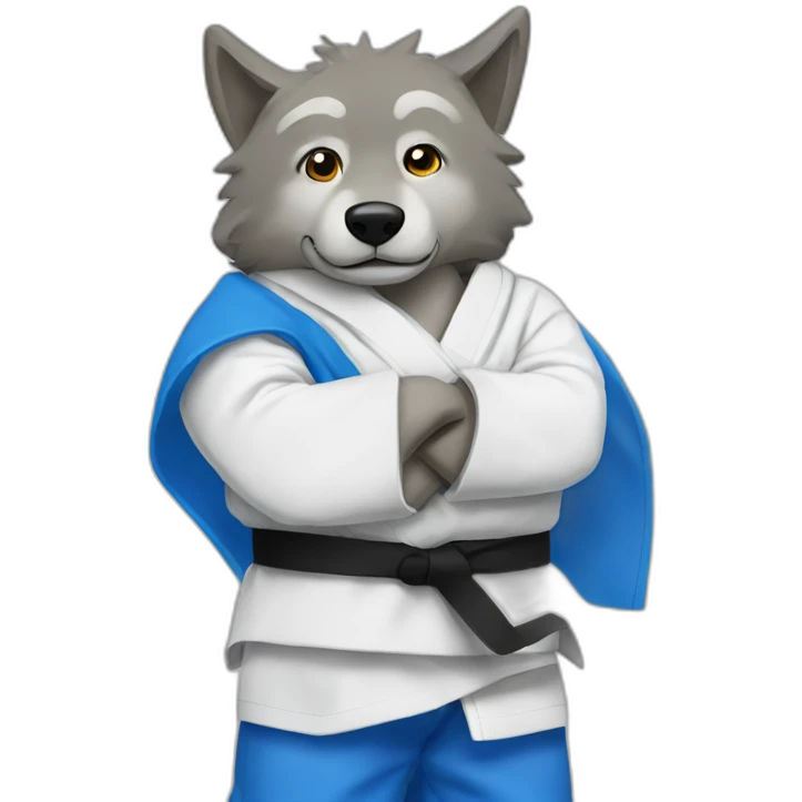Un loup judoka emoji