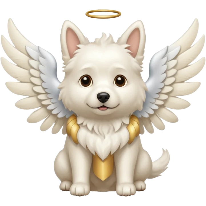 Perro blanco con alas emoji