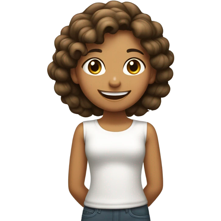 Niña castaña sonriente  emoji