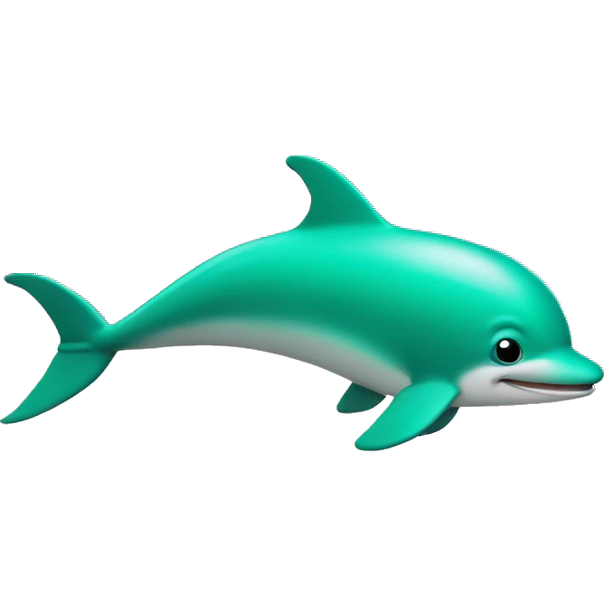 Delfin saltando color verde emoji