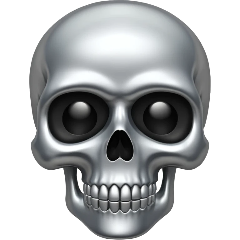 silver chrome scull emoji