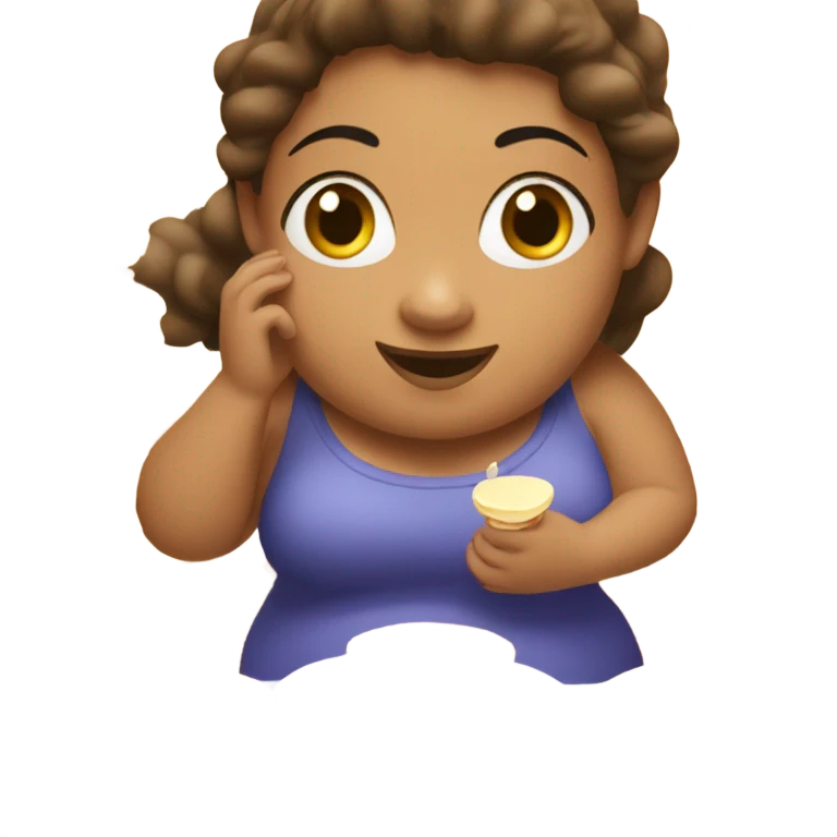 Fat girl with pancakes emoji