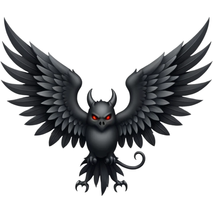 black and white wing devil emoji