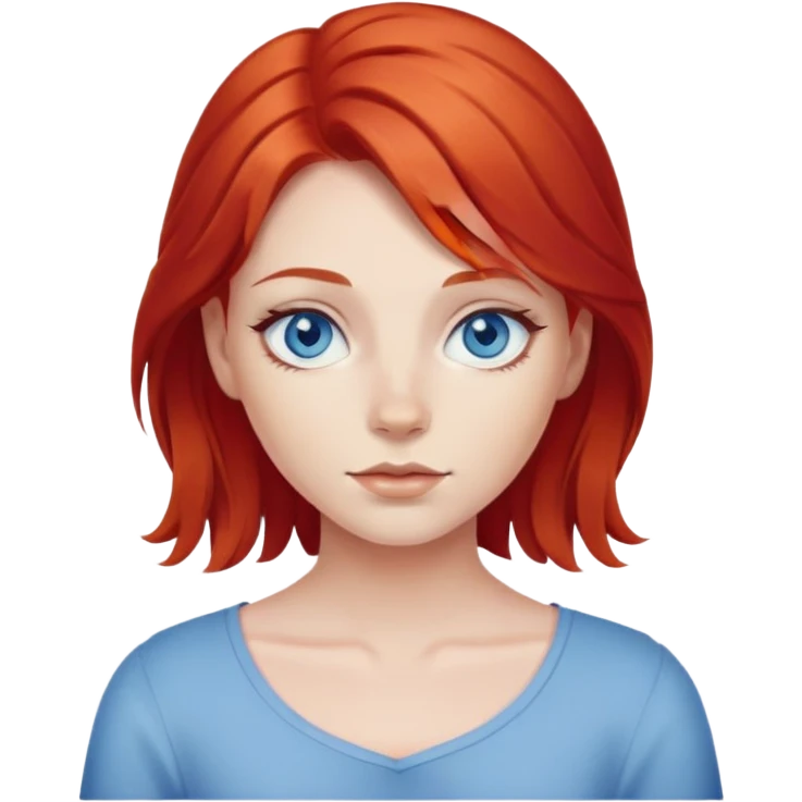 Red hair girl, blue eyes emoji