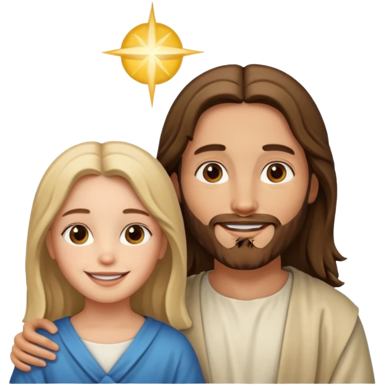 Jesus y una niña emoji