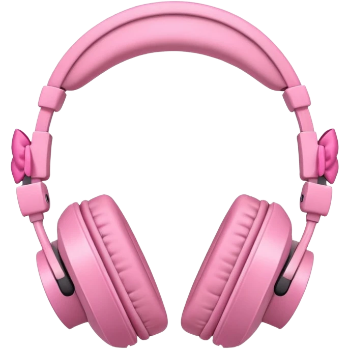 audifonos de color rosa y lazos rosas  emoji