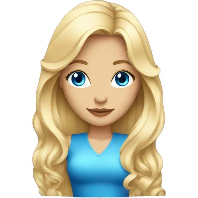 Blonde nightclub girl with blue eyes and long hair emoji