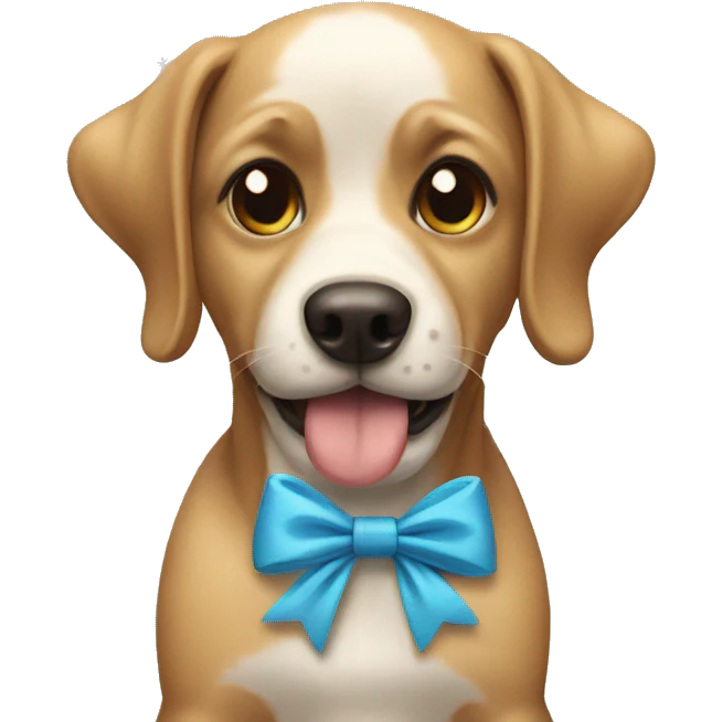 Dog with bows emoji