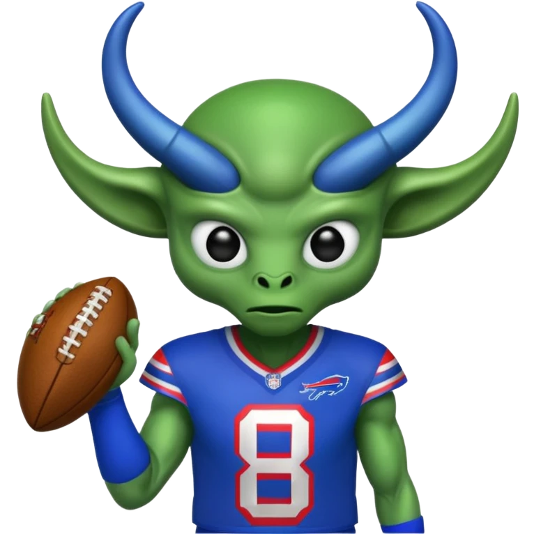 Alien wearing a buffalo bills jersey emoji
