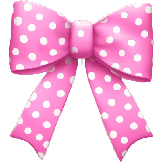 Polka dot pink and white bow emoji