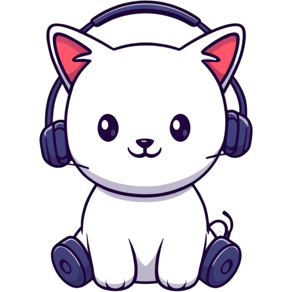 smiling cybercat wearing headphones emoji