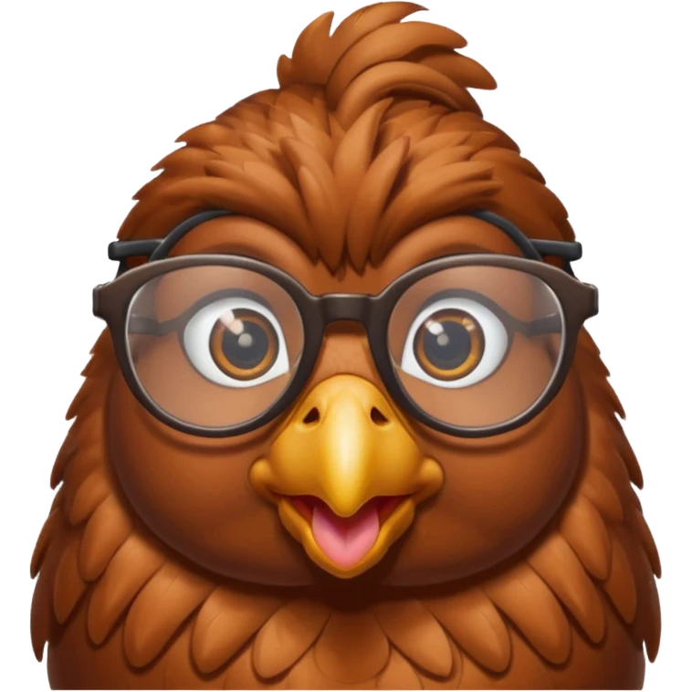 Hen with glasses emoji
