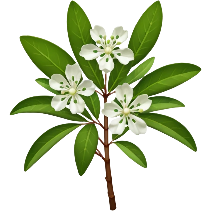 single white Mountain laurel, straight stem emoji