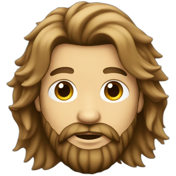 long dark haired rocker guy with full beard emoji