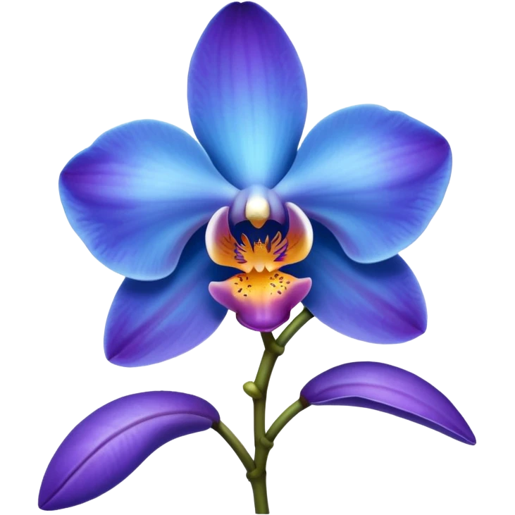 blue orchide emoji