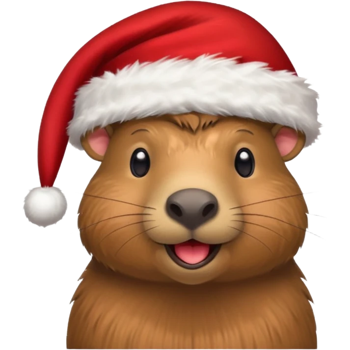 capybara wearing a santa hat emoji