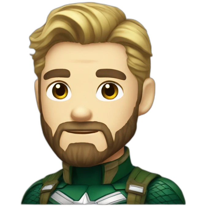 Bearded Captain america in loki suit emoji
