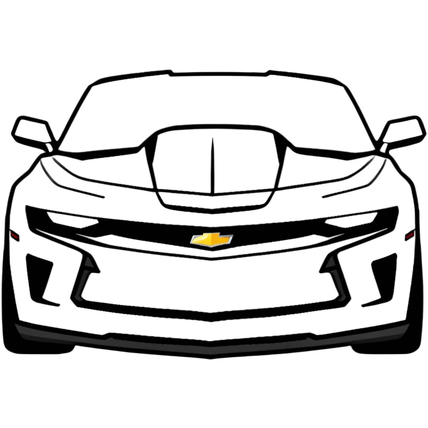 red minimalist Chevrolet Camaro sports car emoji