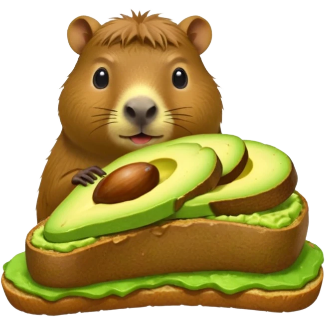 Capybara eating avocado toastc emoji