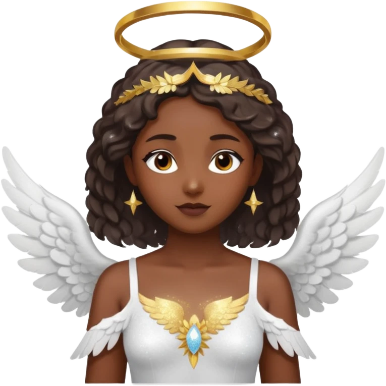 Glitter White Dark Angel emoji