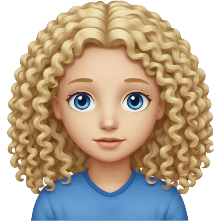 Curly blond blue eyes. Long hair cool beige blond. Longer hair emoji