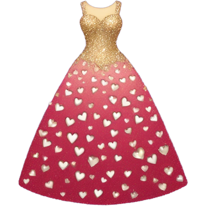 A dress with sparkly hearts on it  emoji