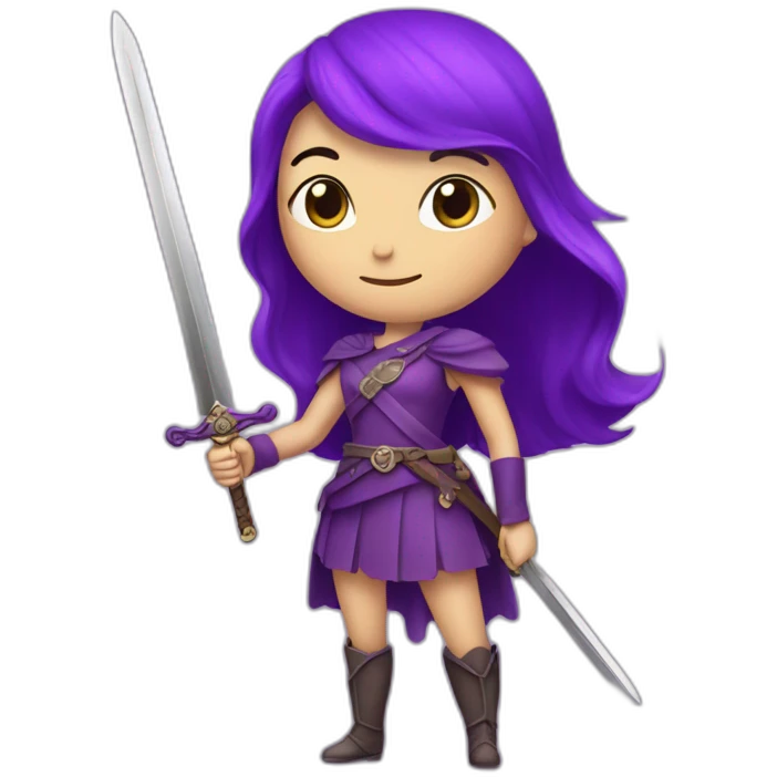 Audrey fleurotin purple with sword emoji