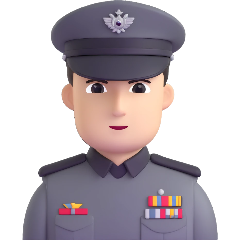 Imperial officer with rank insignia and olive-gray uniform from Star Wars emoji