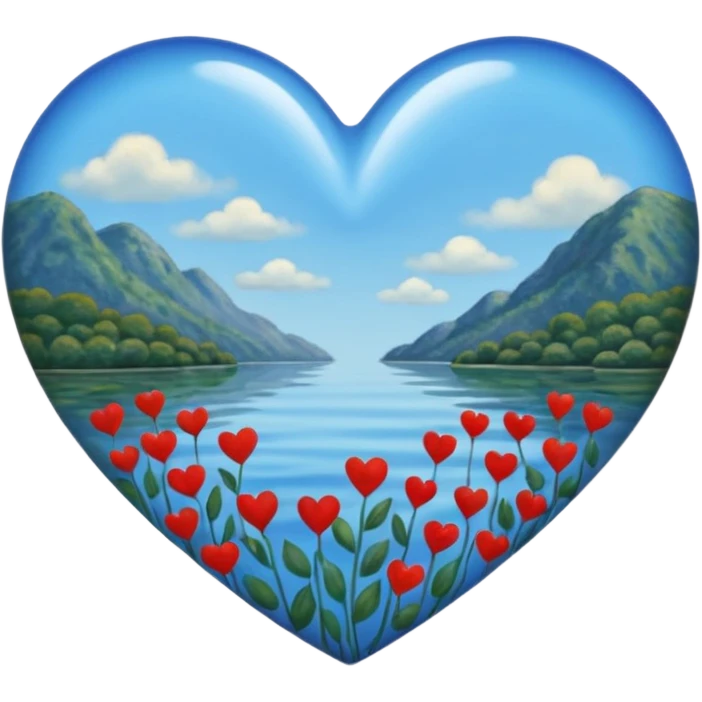 Cuore che ricorda un opera d arte di monet, un po’ più pallido e con più azzurrino  emoji