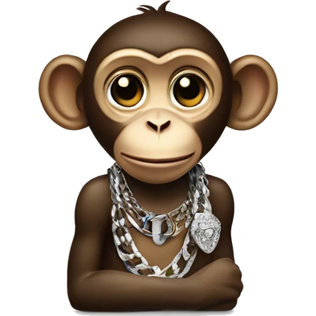 Monkey wearing chrome hearts jewelry emoji