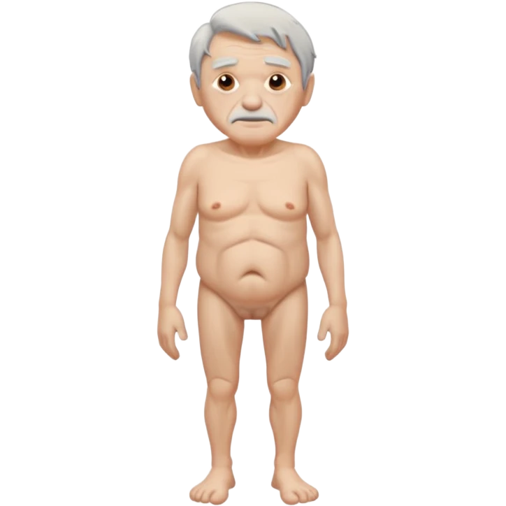 Full Frontal Nude Body, Of An Old Man. emoji
