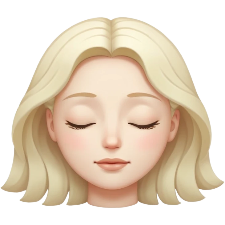 a face with closed eyes and a gentle, calming expression, radiating peaceful energy emoji