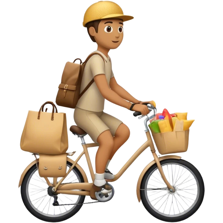 Cicloviaggiatore bici carica  emoji