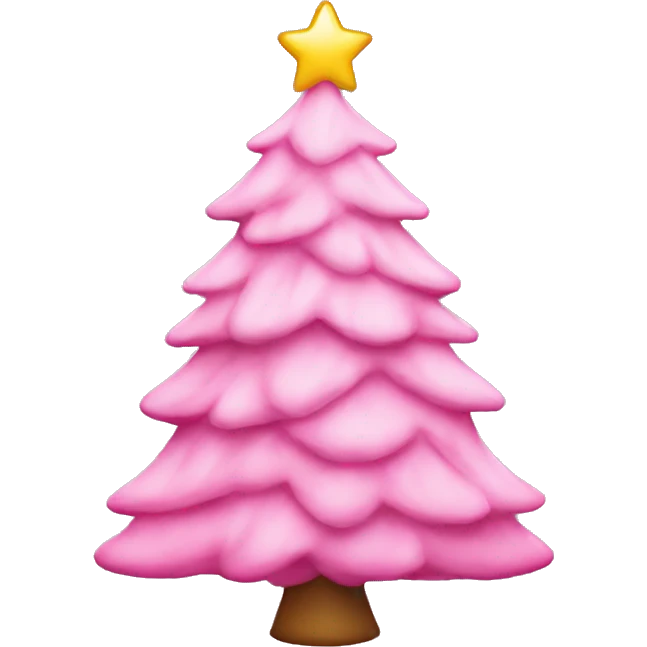 Pink demure Christmas tree emoji