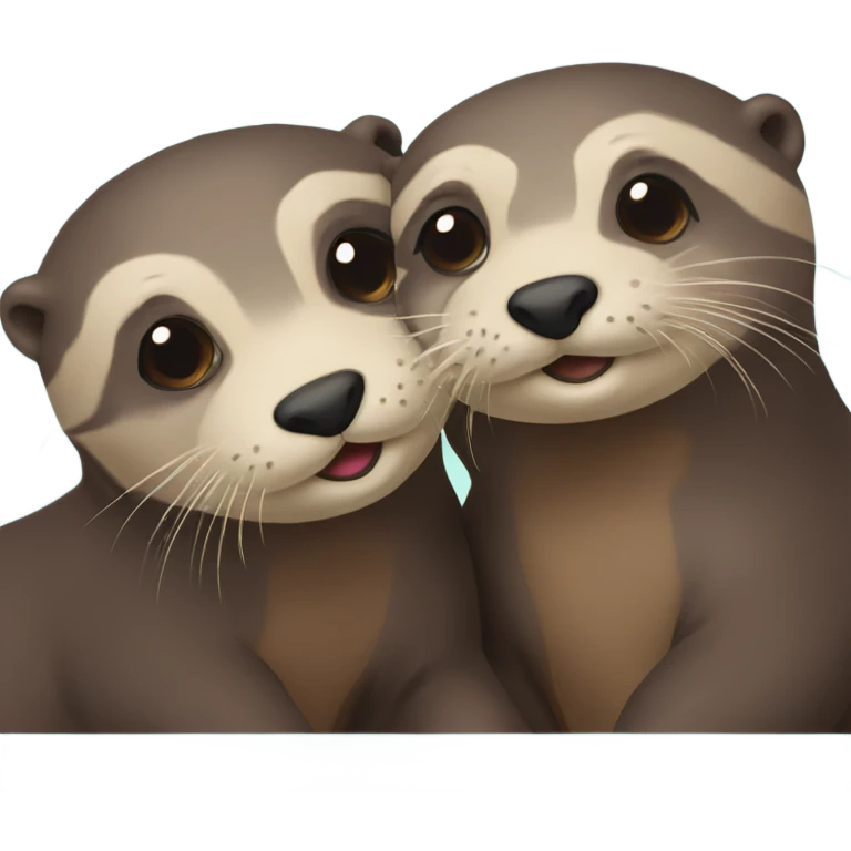 Two otters in love  emoji