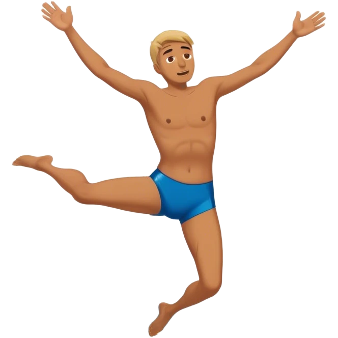un hombre saltando de cabeza a una piscina  emoji