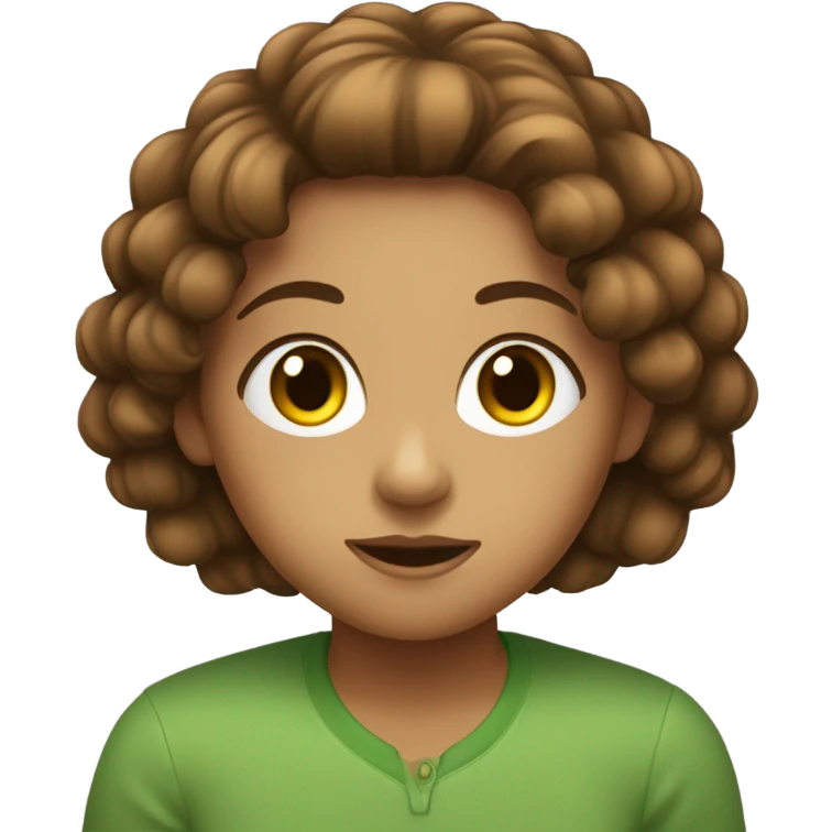 Fille au cheveux bruns et au yeux verts emoji