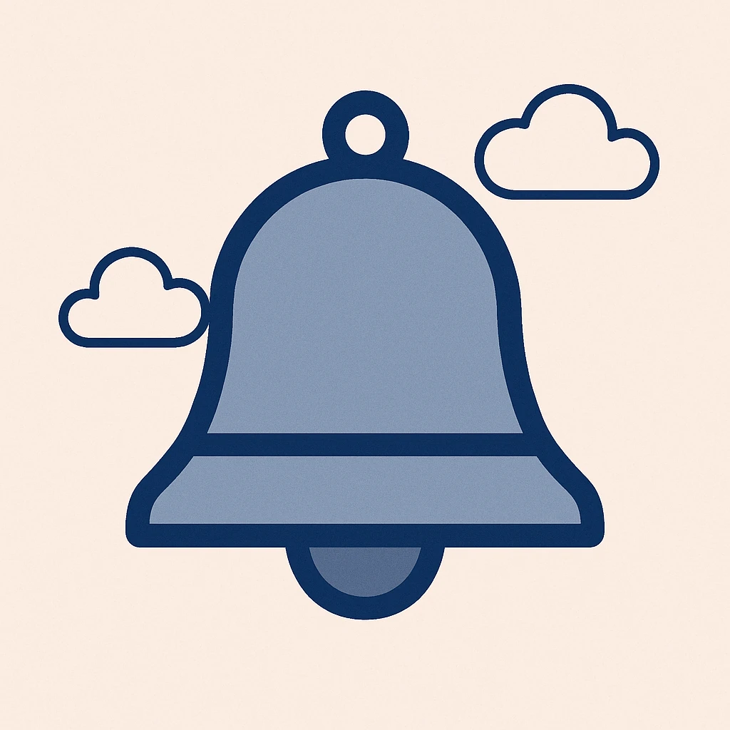 notification bell icon, modern flat style emoji