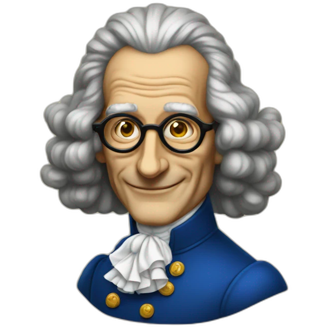 voltaire avec des lunettes emoji
