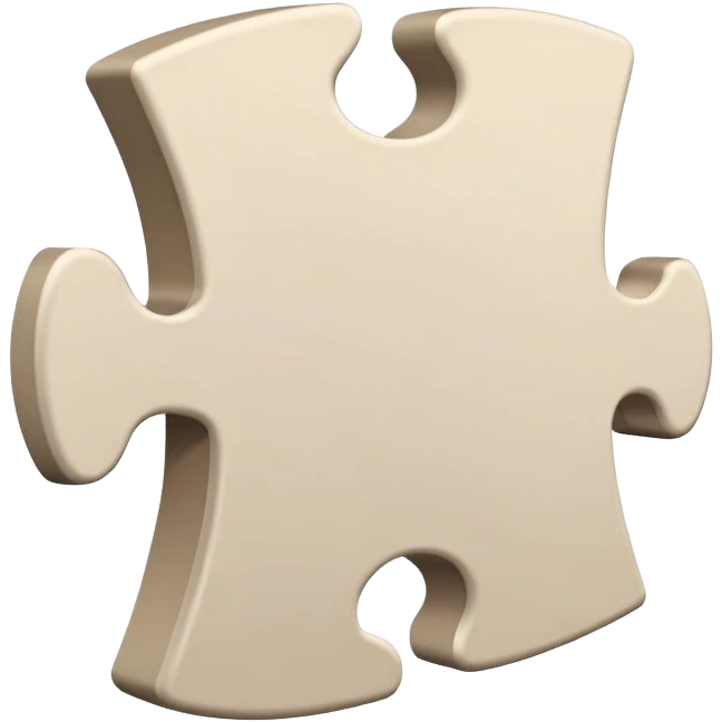 single puzzle piece in a neutral color, representing a flexible or undefined category. emoji