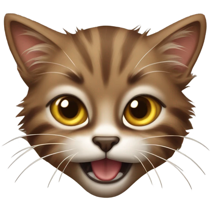 brown angry hissing kitten realistic emoji