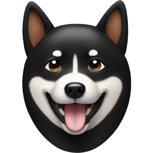 Black Shiba Inu winking face emoji