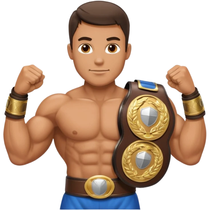 ufc champ 2 belt at man emoji